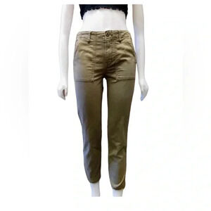 Velvet By Graham &  Spencer Khaki Green Raw Hem Straight Leg Size 4